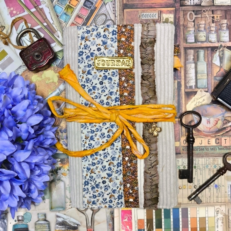 Carnet "Velours fleuri Ambre"