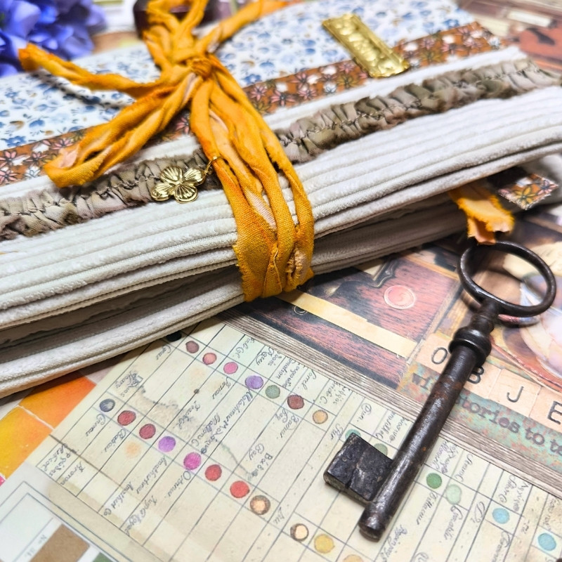 Carnet "Velours fleuri Ambre"