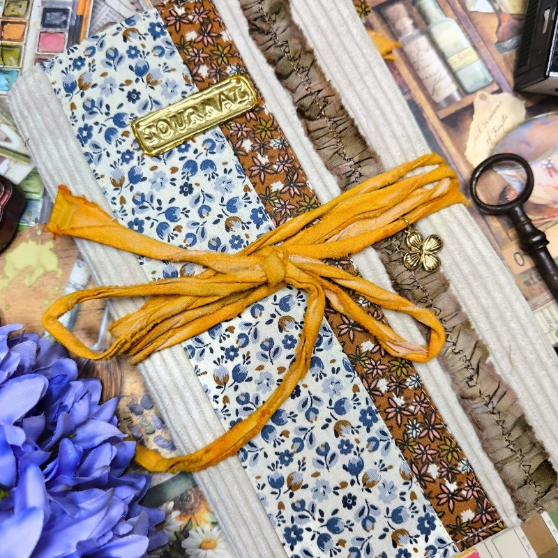 Carnet "Velours fleuri Ambre"