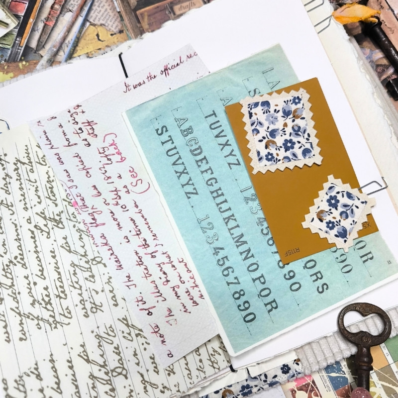 Carnet "Velours fleuri Ambre"