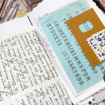 Carnet "Velours fleuri Ambre"