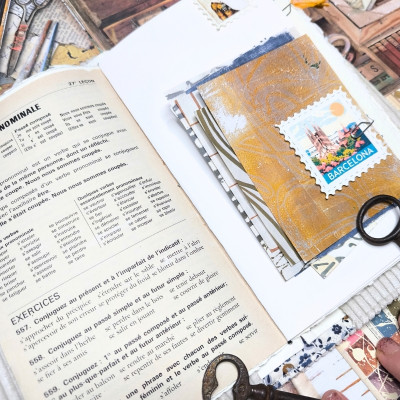 Carnet "Velours fleuri Ambre"