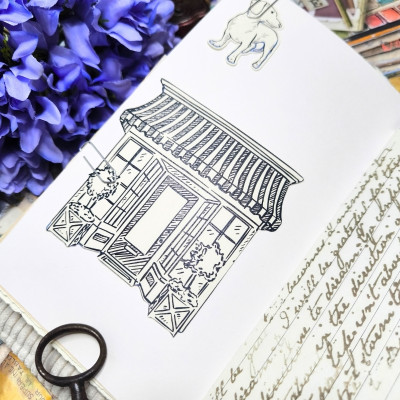 Carnet "Velours fleuri Ambre"