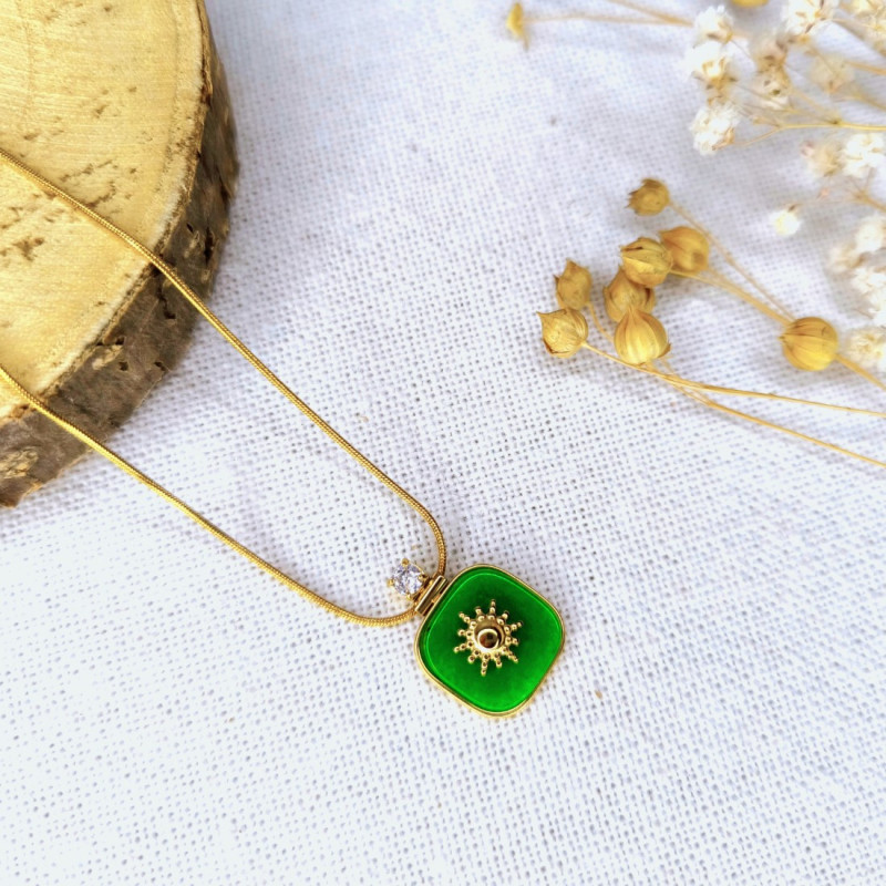 Collier "Vert Soleil"