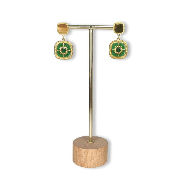 Boucles d'oreilles "Vert soleil"