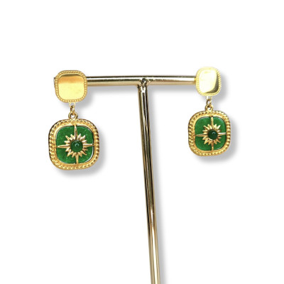Boucles d'oreilles "Vert soleil"