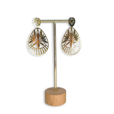 Boucles d'oreilles "Gouttes feuillages"
