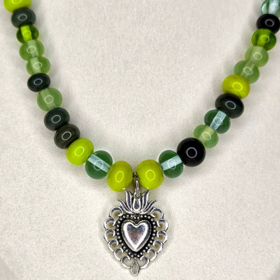 Collier "Coeur ex-voto Forêt"