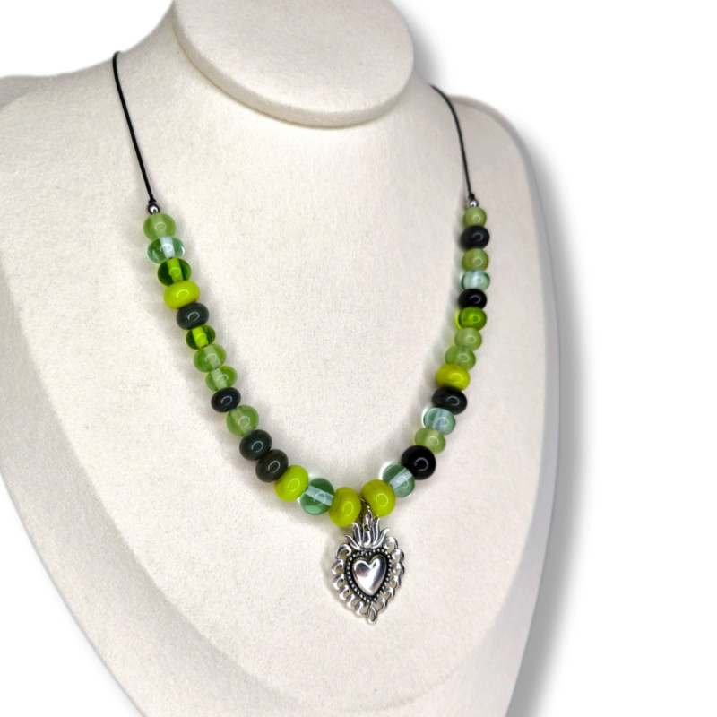 Collier "Coeur ex-voto Forêt"