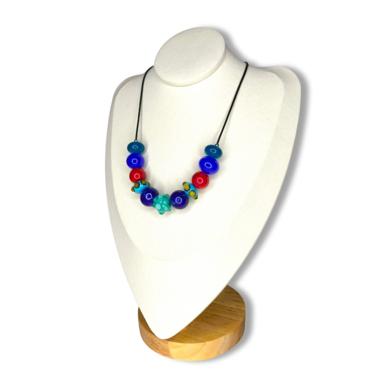 Collier "Bonbons Cobalt"