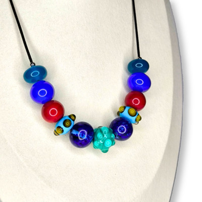 Collier "Bonbons Cobalt"