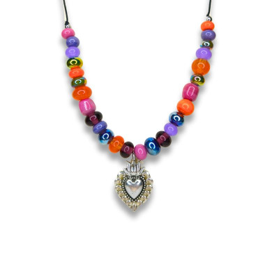 Collier "Coeur ex-voto Halloween"