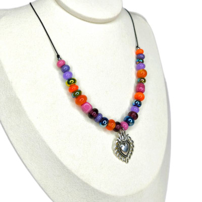 Collier "Coeur ex-voto Halloween"