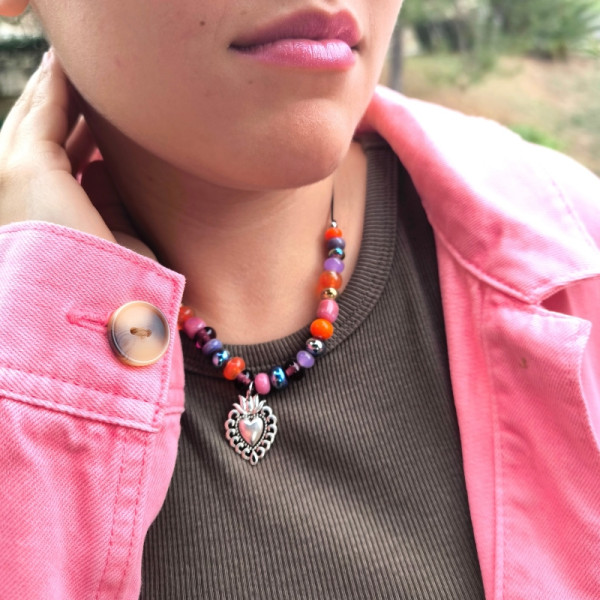 Collier "Coeur ex-voto Halloween" 2