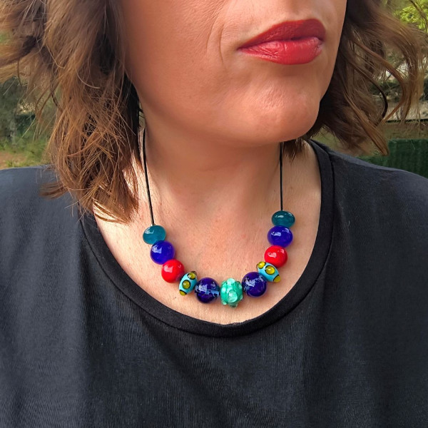 Collier "Bonbons Cobalt" 2