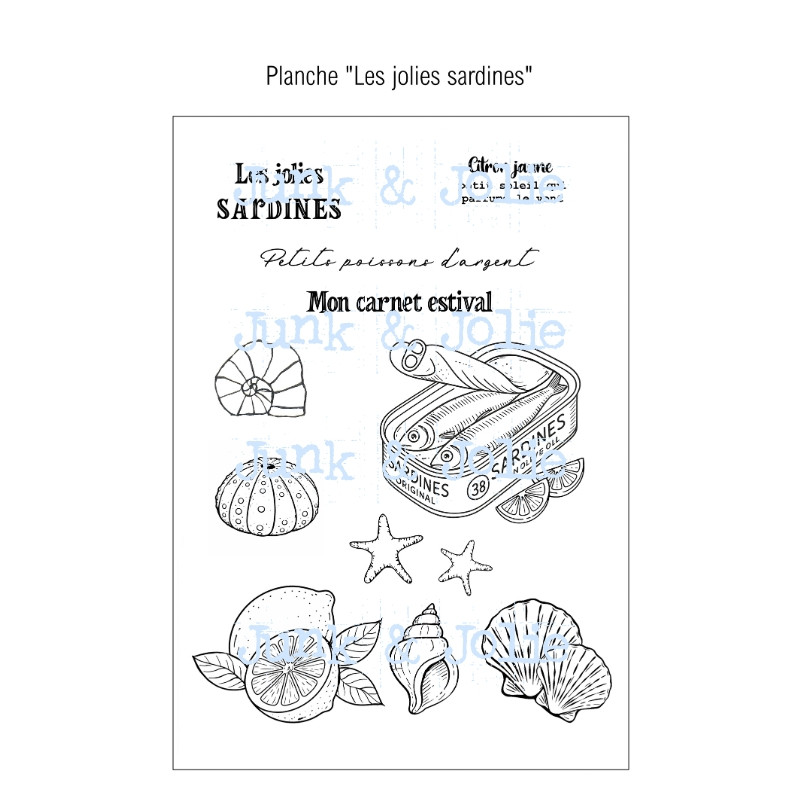 Planche de tampons digitaux "LES JOLIES SARDINES"