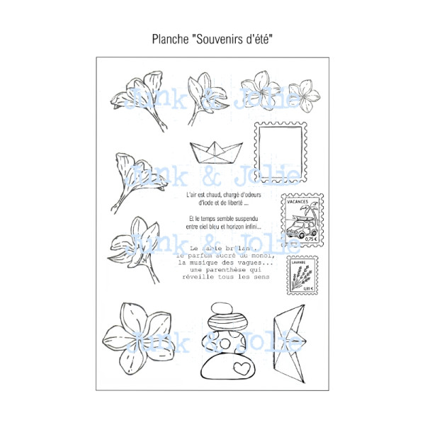 Planche de tampons digitaux "SOUVENIRS D' ETE"